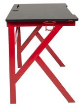 Schreibtisch >Game-Rocker< Halterungen, Carbon optik schwarz / rot - 60x75x120cm (BxHxT)