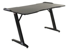 Schreibtisch >Game-Rocker< RGB LED Beleuchtung, Carbon-Optik, schwarz - 76x77x152cm (BxHxT)