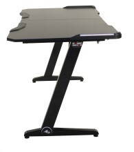 Schreibtisch >Game-Rocker< RGB LED Beleuchtung, Carbon-Optik, schwarz - 76x77x152cm (BxHxT)