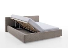 Polsterbett >Cube mit BK< Liegefläche 160x200cm, taupe, Stellmaß: 200x82x227cm (BxHxT)