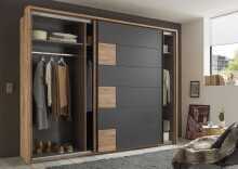 Passepartout >LINEA< in Bartex Eiche / Graphit - 280x215x18cm (BxHxT)