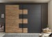Schwebetürenschrank >LINEA< in Bartex Eiche / Graphit - 270x211x58cm (BxHxT)