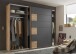 Schwebetürenschrank >LINEA< in Bartex Eiche / Graphit - 270x211x58cm (BxHxT)