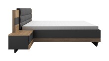 Bettanlage >LINEA< in Bartex Eiche / Graphit - 296x97x210cm (BxHxT)