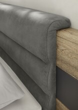 Bettanlage >LINEA< in Bartex Eiche / Graphit - 296x97x210cm (BxHxT)