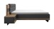 Bettanlage >LINEA< in Bartex Eiche / Graphit - 296x97x210cm (BxHxT)