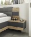 Bettanlage >LINEA< in Bartex Eiche / Graphit - 296x97x210cm (BxHxT)