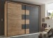 Schlafzimmer-Set >LINEA< (3-teilig) Bartex Eiche/Graphit, Schrank 280x215x60, Bett 296x97x210