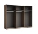 Schlafzimmer-Set >LINEA< (3-teilig) Bartex Eiche/Graphit, Schrank 280x215x60, Bett 296x97x210