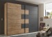 Schlafzimmer-Set >LINEA< (2-teilig) Bartex Eiche/Graphit, Schrank 280x215x58, Bett 296x97x210