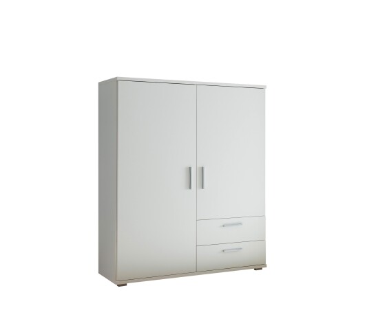 Kleiderschrank >ADELINE< Garderobenschrank, Mehrzweckschrank, weiß - 120x140x38cm (BxHxT)