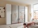 Schlafzimmer-Set >Maturs< (2-teilig) weiss/Graphit - Schrank 267x205x57cm, Bett 305x93x210cm