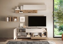 Lowboard >Morena< Softclose, Cashmere / Eiche Cadiz Nachbildung - 181x67x42 (BxHxT)