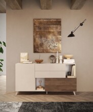Sideboard >Morena< soft-close, Cashmere / Mercure, Holzwerkstoff - 181x94x42cm (BxHxT)
