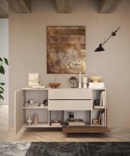 Sideboard >Morena< soft-close, Cashmere / Mercure, Holzwerkstoff - 181x94x42cm (BxHxT)
