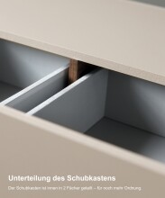 Sideboard >Morena< soft-close, Cashmere / Mercure, Holzwerkstoff - 241x94x42cm (BxHxT)
