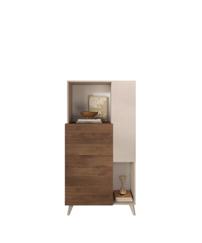 Hochkommode >Morena< soft-close, Cashmere / Mercure, Holzwerkstoff - 81x154x42cm (BxHxT)