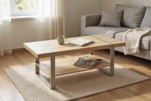 Couchtisch >25799< in eiche Dekor / Metall -...