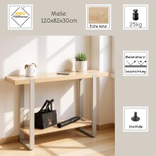 Konsole >37701< in eiche Dekor / Metall - 120x82x30cm (BxHxT)