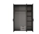 Drehtürenschrank >LOBATO< 3 Türe, Graphit und Spiegel - 151,7x225x52cm (BxHxT)