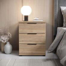Nachtkommode >SMILLA 2< 3 Schubladen, Mauvella Oak...