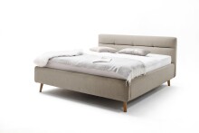 Stauraumbett >Lotte mit BK< Liegefläche 160x200cm, beige, Stellmaß: 181x105x222cm (BxHxT)