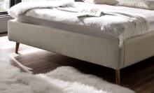Stauraumbett >Lotte mit BK< Liegefläche 180x200 cm, beige, Stellmaß: 201x105x222cm (BxHxT)