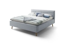 Stauraumbett >Lotte mit BK< Liegefläche 160x200cm, pastellblau, Stellmaß: 181x105x222cm (BxHxT)