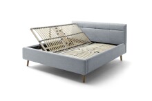 Stauraumbett >Lotte mit BK< Liegefläche 160x200cm, pastellblau, Stellmaß: 181x105x222cm (BxHxT)