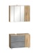 Badmöbel-Set >Paris< (2-tlg.) in Betongrau / Wotaneiche - 85x195x35cm (BxHxT)