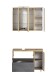 Badmöbel-Set >Paris< (2-tlg.) in Betongrau / Wotaneiche - 85x195x35cm (BxHxT)