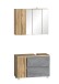 Badmöbel-Set >Paris< (2-tlg.) in Betongrau / Wotaneiche - 85x195x35cm (BxHxT)