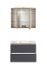Badmöbel-Set >Paris< (2-tlg.) in grau / Wotaneiche-Dekor - 80x195x47cm (BxHxT)