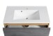 Badmöbel-Set >Paris< (2-teilig) in Betongrau / Wotaneiche - 80x195x47cm (BxHxT)