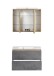 Badmöbel-Set >Paris< (2-teilig) in Betongrau / Wotaneiche - 80x195x47cm (BxHxT)