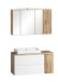 Badmöbel-Set >Paris< (2-tlg.) in weiß / Wotaneiche-Dekor - 105x195x47cm (BxHxT)