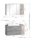 Badmöbel-Set >Paris< (2-tlg.) in weiß / Wotaneiche-Dekor - 105x195x47cm (BxHxT)