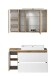Badmöbel-Set >Paris< (2-teilig) in weiß / Wotaneiche-Dekor - 105x195x47 (BxHxT)