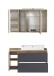 Badmöbel-Set >Paris< (2-tlg.) in grau / Wotaneiche-Dekor - 105x195x47cm (BxHxT)