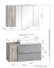 Badmöbel-Set >Paris< (2-tlg.) in grau / Wotaneiche-Dekor - 105x195x47cm (BxHxT)