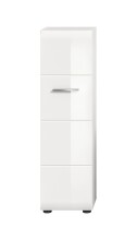 Stauraumschrank >Ice< in Weiß / Weiß Hochglanz - 30x106x30cm (BxHxT)