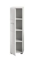 Stauraumschrank >Ice< in Weiß / Weiß Hochglanz - 30x106x30cm (BxHxT)