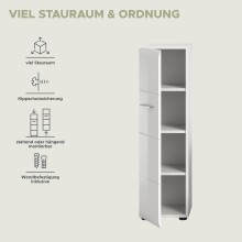 Stauraumschrank >Ice< in Weiß / Weiß Hochglanz - 30x106x30cm (BxHxT)