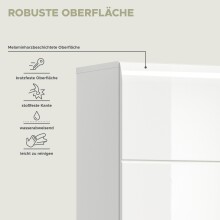 Hochschrank >Ice< in Weiß / Weiß Hochglanz - 30x185x30cm (BxHxT)