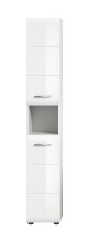 Hochschrank >Ice< in Weiß / Weiß Hochglanz - 30x185x30cm (BxHxT)