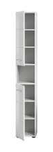 Hochschrank >Ice< in Weiß / Weiß Hochglanz - 30x185x30cm (BxHxT)
