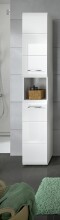 Hochschrank >Ice< in Weiß / Weiß Hochglanz - 30x185x30cm (BxHxT)