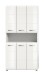 Stauraumschrank >Ice< in Weiß / Weiß Hochglanz - 90x185x30cm (BxHxT)