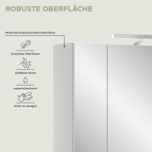 Badezimmerspiegelschrank >Ice< in Weiß / Weiß Hochglanz - 60x55x46cm (BxHxT)