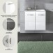 Waschtisch-Set >Ice< in Weiß / Weiß Hochglanz - 60x55x46cm (BxHxT)